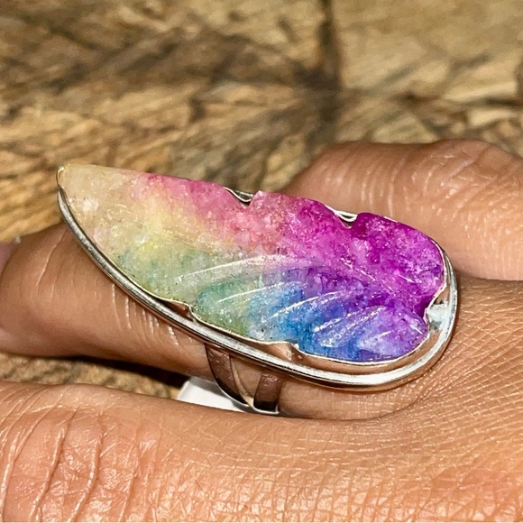 Solar Quartz Ring Size 7 1/4 - Picture 2 of 6